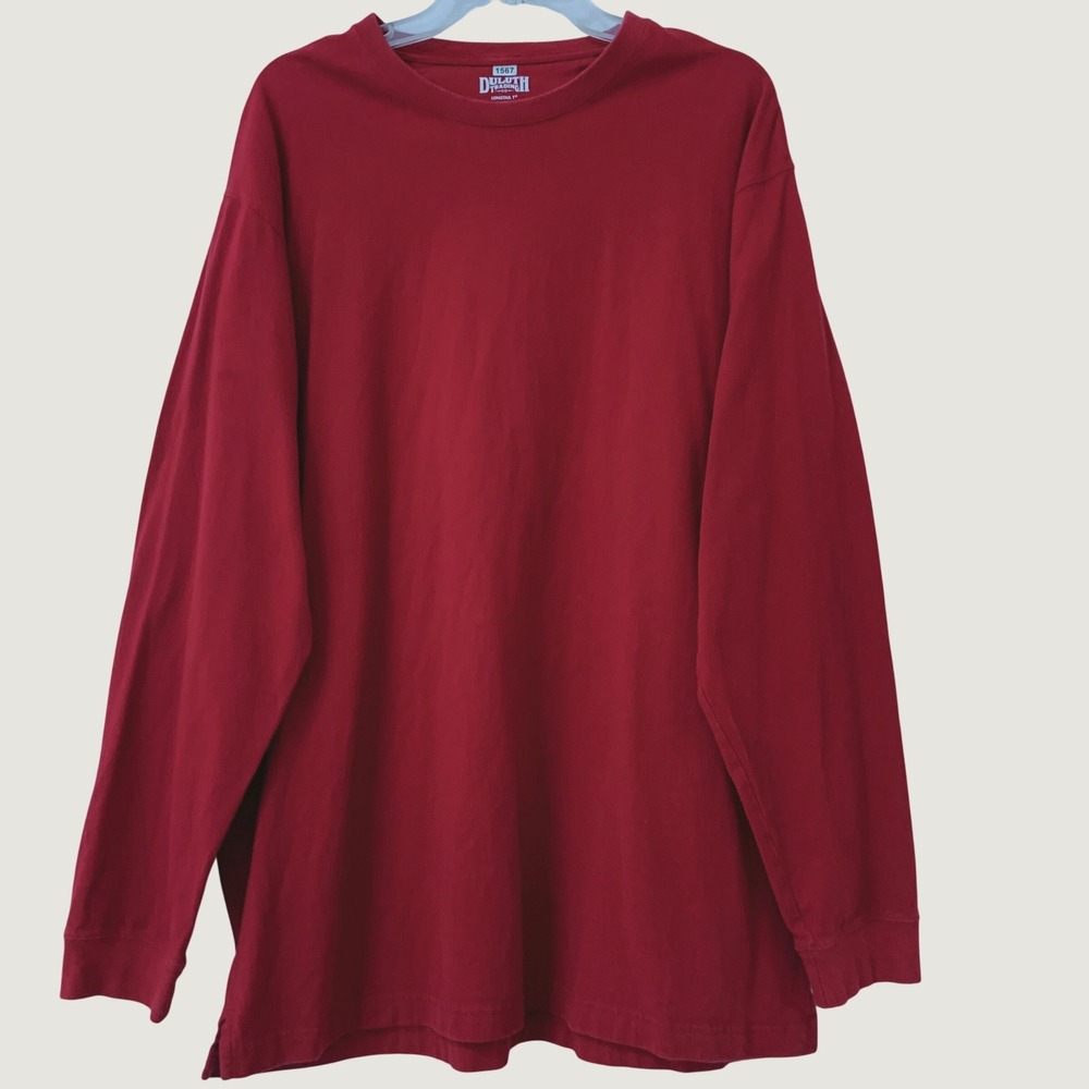 Duluth Trading Co Longtail T T-Shirt Men XL Red Crew Neck Long Sleeve Cotton